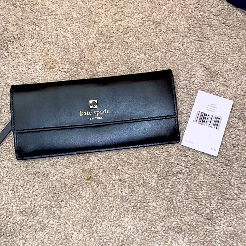Kate spade black wallet pink interior NEWWITH TAGS